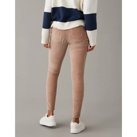 NWT AE Stretch High Waisted Corduroy Jegging Pant American Eagle Tan 14 Long 32w - Picture 11 of 14